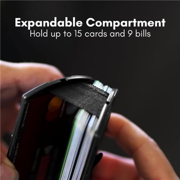 Mens Wallet, Slim Tactical Wallet with Money Clip and Credit Card Holder - Picture 6 of 7